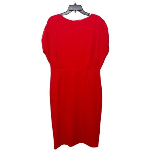 Alexia Admor Gianna Draped off Boatneck Dress in Red, Size L - Picture 5 of 10